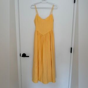 Wilfred Yellow Linen Maxi Dress